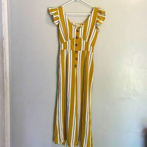 Sweet Wanderer Vertical Striped Jumpsuit Size Small